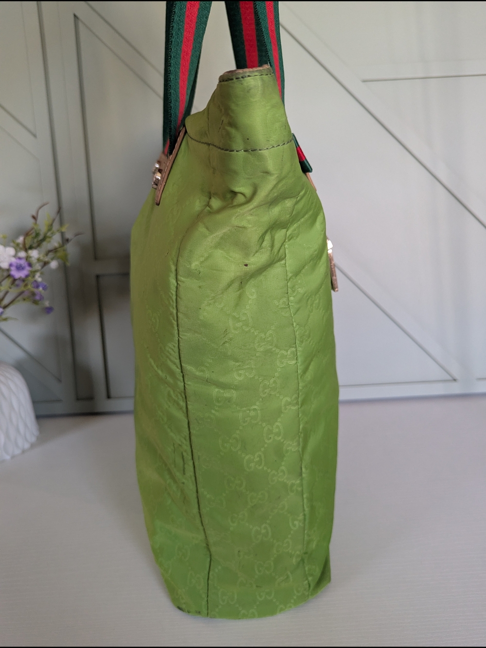vintage Gucci GG NylonWeb Tote Bag, featuring the brand's iconic signature - Picture 6 of 16